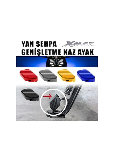 Nmax Xmax 2018-2024 Yan Sehpa Açma, Ayak Genişletme Cnc Kaz Ayak Siyah Titanyum