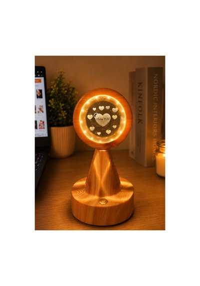 3d Kristal Kalp Led Gece Lambası Ekru Ekru