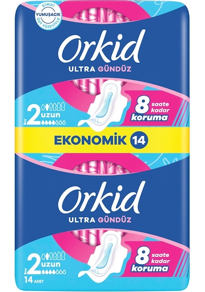 Orkid Ultra Hijyenik Ped Uzun Boy 2 Ekonomik Paket 14 Adet Ped
