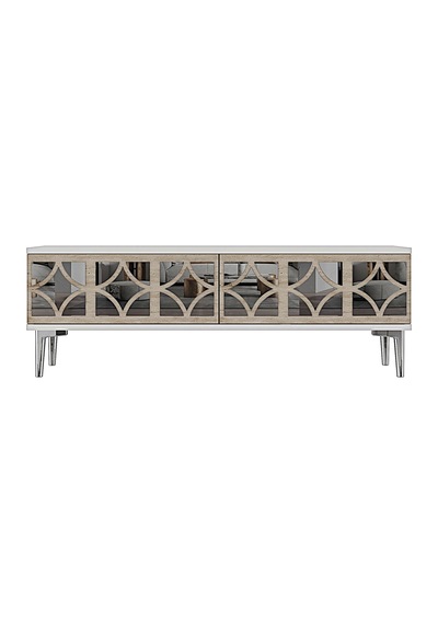 Tsa1236bts - Öztv120 Tv Stand, Tv Sehpası Beyaz - Traverten - Sılver 120cm