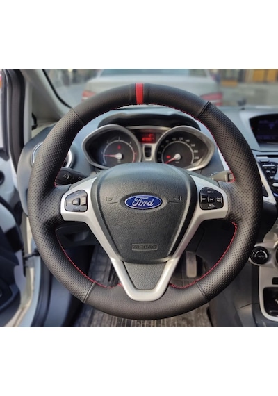 Ford Fiesta 2009-2015 Araca Özel Direksiyon Kılıfı Noktalı Düz Y