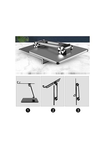 Masa Üstü Metal Tablet Standlı Gri