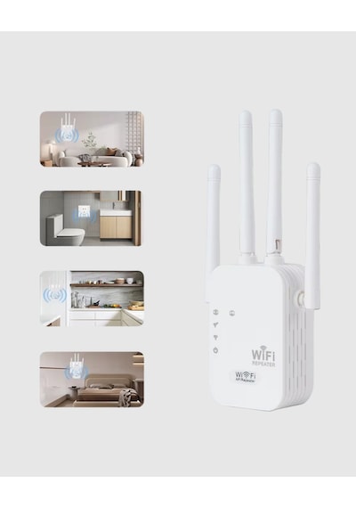 Antenli Wifi Repeater 300m2 Kapsama Alanı Wpa3 Güvenlikli