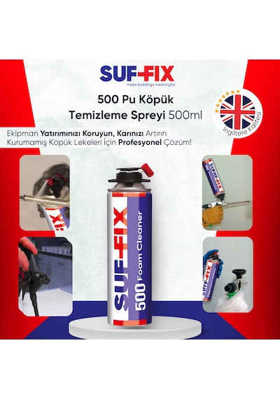 Suf-fix 500 Foam Cleaner Pu Köpük Temizleyici 500ml Tabanca Ve Yüzey Temizleme Spreyi