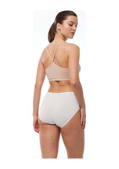Malabadi 1030 2'li Paket Kadın Modal Yüksek Bel Battal Slip & Külot Ekru