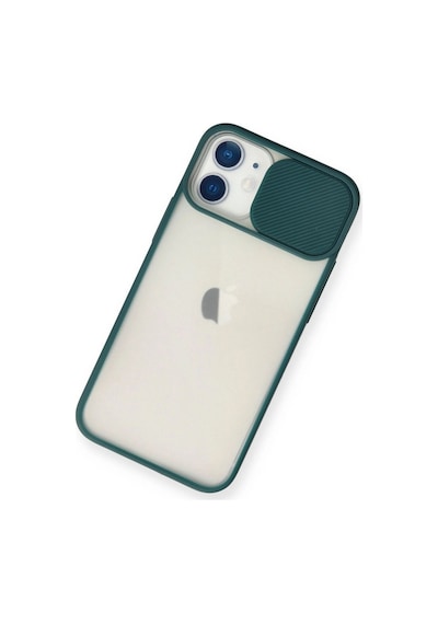 Apple İphone 11 Kılıf Palm Buzlu Kamera Sürgülü Silikon - Yeşil Çok Renkli