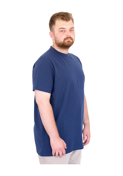 Mode Xl Büyük Beden Erkek T-shirt Bisiklet Yaka Dore U25034 İndigo İndigo