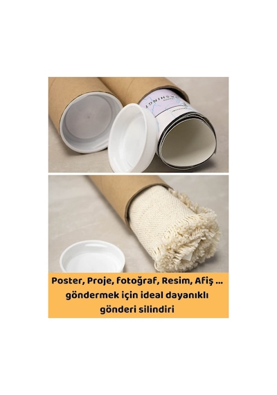 Postüp Kapaklı Silindir Kutu 5 X1 00 Cm Karton Rulo Tüp Poster Afiş Harita Gönderi Kutusu 1 Adet Diğer