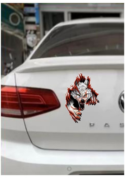 Kurt Bozkurt Sticker - Araba Oto Motosiklet Karavan Sticker - 00004 15x10 Cm