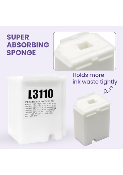 Tr Epson 103 L3250 İle Uyumlu Yazıcı Süngerli Atık Mürekkep Tankı Atık Kutusu Waste Ink Pad 4 Adet