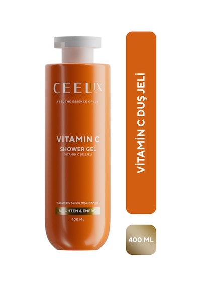 Ceelux Aydınlatıcı Etkili Vitamin C Duş Bakım Jeli Niacinamide ve Kojik Asit 400 ml