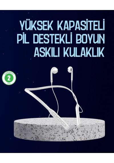 Usb Şarjlı Uzun Ömürlü Boyun Askılı Bluetooth Kulaklık Renkli