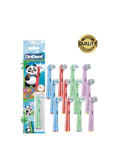 Panda Kids - Çocuklara Özel Oral-b Uyumlu 12 Adet Yedek Başlık Nazik Temizlik Ve Diş Eti Koruması