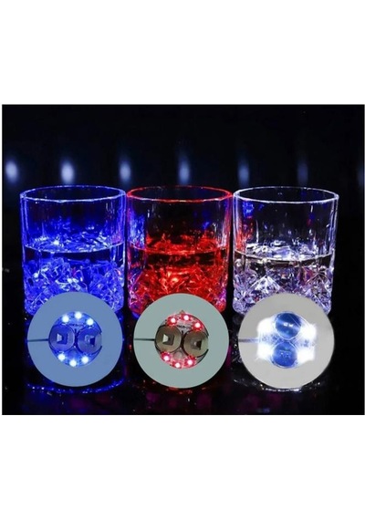 Parti Led Şişe Bardak Etiketi 6cm 6 Led Li 7 Renk + Renk Döngüsü