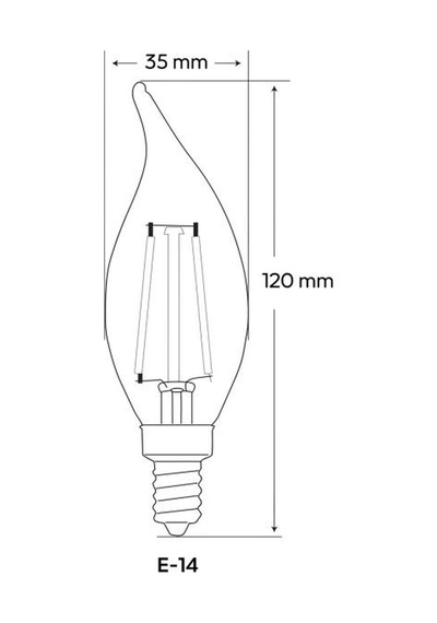 Cata Ct-4281 - 4w Amber Led Filament Buji Rustik Ampul - E14