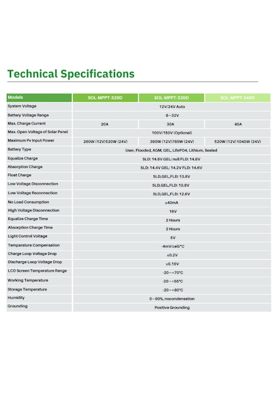 Solinved Sol-mppt330d 30 Amper Mppt Şarj Kontrol Cihazı