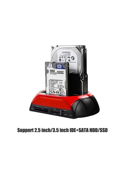 Harici Usb 2.0 2.5- 3.5 Ide+Sata Hdd + Kart Okuyucu Docking Hdd