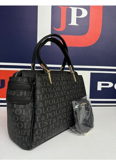 Just Polo Kadın Siyah Monogram El Ve Omuz Çantası Yeni Sezon 2201mh