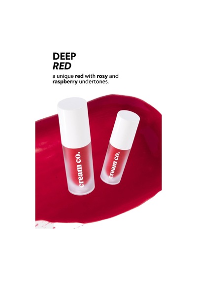 Allık Ruj Göz Farı Glow Tint Deep Red, Nemlendirici Makyaj, 501 Kırmızı, Hyaluronik Asit Peptit Çok Renkli