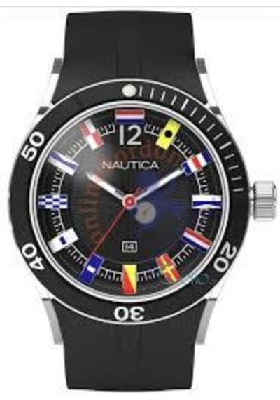 Nautica A13600G Siyah Silikon Saat Kordonu