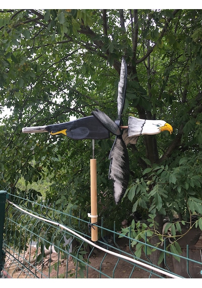 Kartal El Yapımı Ahşap Rüzgar Gülü Dış Mekan Dekoru