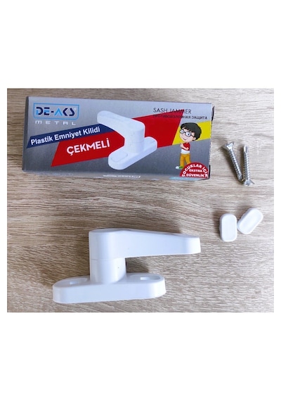3 Adet Pvc Ahşap Ve Alüminyum Kapı - Pencere Çekmeli Plastik Çocuk Emniyet Kilidi