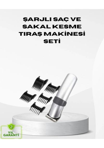 Kablosuz Profesyonel Tıraş Makinesi Şarjlı, 60 Dakika Kullanım Süreli, Çelik Bıçaklı, Sessiz Motor