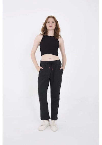 Soonaksesuar Unisex Üç İplik Basic Eşofman Pantolon - Antrasit Antrasit