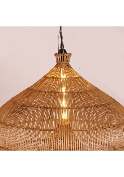 Atlas Doğal Rattan Avize 50x60 Cm Bej