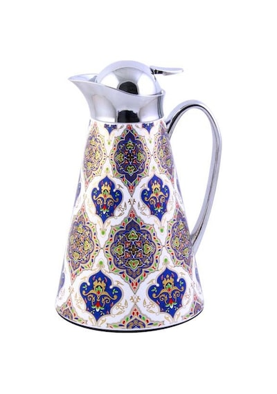 Leader Ld10C 1 Litre Içi Cam Çini Kabartmalı Lüks Sürahi Termos