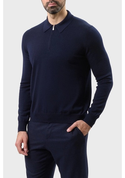 Gran Sasso Erkek Polo Yaka Kazak 55125 14290 598 Lacivert Lacivert
