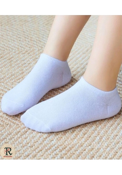 Trampler Unisex 10 Çift Ekonomik Beyaz Patik Pamuk Çorap Beyaz