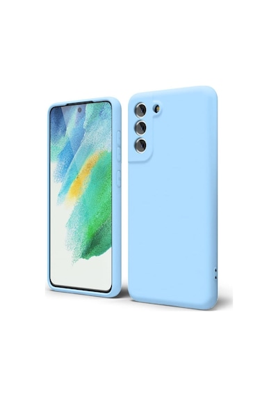 Samsung Galaxy S21 Fe Uyumlu Silikon Kılıf - Pastel Renk Tonu Kamera Korumalı Esnek Kapak-mavi Mavi