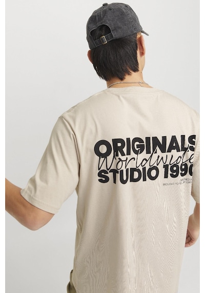 Jack & Jones Jorvesterbro Back Tee Ss Crew Neck Krem Renkli