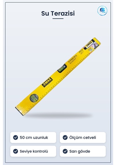 Su Terazisi 50 Cm Seviye Ölçer Ev Ve İş Yeri İçin Hırdavat Aleti