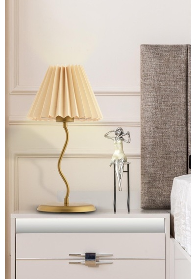 Modern Tasarım Zigzag Umbrella Abajur Masa Lambası Eskitme Gold Gold