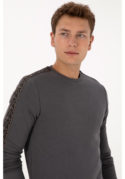 U.S. Polo Assn. Erkek Regular Fit Bisiklet Yaka Gri Sweatshirt 50316363-VR024