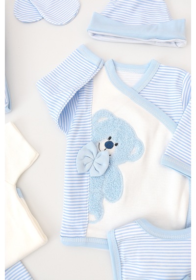 Sitilin Erkek Bebek Lüks Hastane Çıkışı Ayıcık 10 Lu Set Stl6975 Beyaz