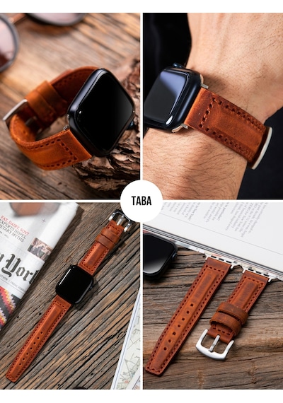 Apple Uyumlu Watch 42 44 45 49 Mm Ultra Deri Kordon Crazy