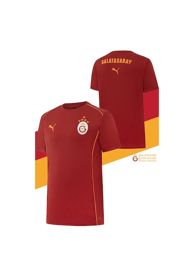 Galatasaray Lisanslı Sıfır Yaka Kırmızı Antrenman 5 Yıldızlı T-shirt KIrmızı