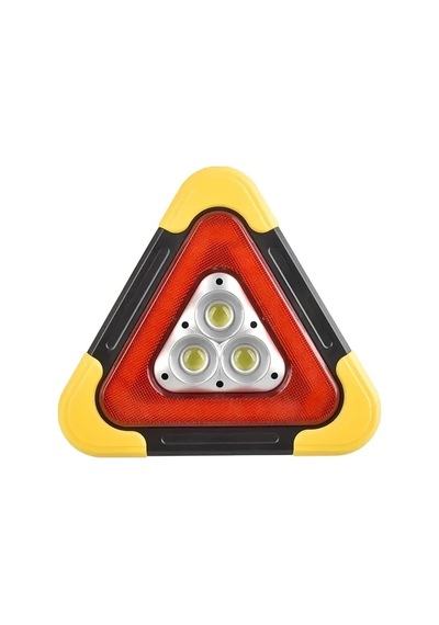 Motion003 1 Bilgisayar Güneş Enerjili Üçgen Acil Durum İşareti El Feneri 5 Modlu Şarj Edilebilir Kamp Yürüyüş 150m Menzil 300 Lümen Usb Kablosu Dahil Altın