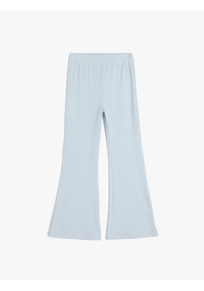 Koton Beli Lastikli Basic İspanyol Paça Pantolon Mavi 5skg40044ak Mavi