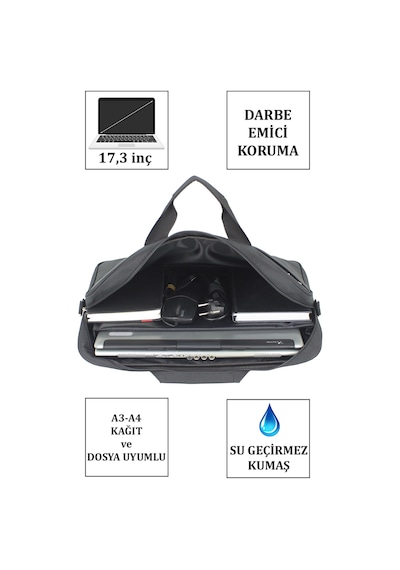 Case Club 17,3 inç Laptop Evrak Çantası Darbe Emici Koruma