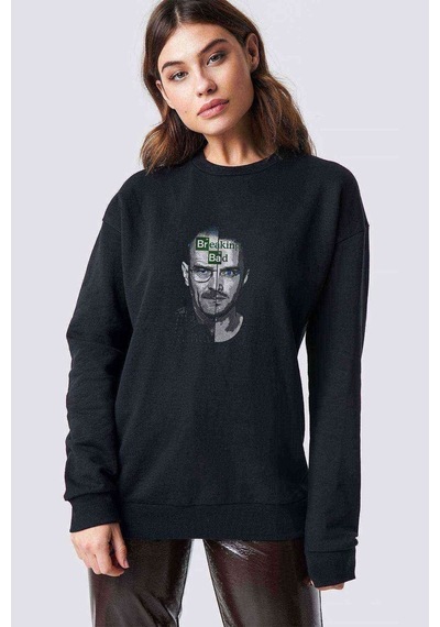 Breaking Bad Season Baskılı Siyah Kadın Sweashirt