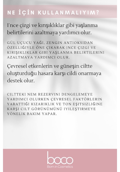 Boco Born In Cosmetics %100 Saf Gül Uçucu Yağı 10 ML