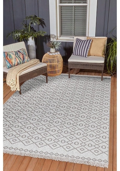 Arya Vl Çift Taraflı,katlanabilir,yıkanabilir,yüksek Kalite Pamuk Salon,oturma Odası,balkon Kilim Krem-bej 3