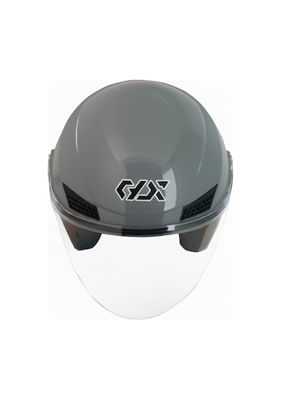 Gp Gx Mks005-Gng Şeffaf Vizörlü Motosiklet Yarım Kask Gri