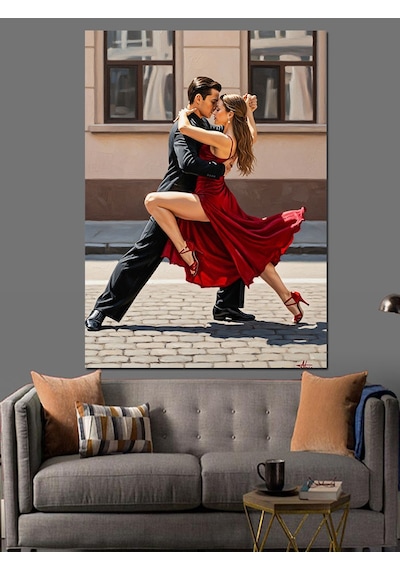 Ahşap Tablo Dans Eden Çift Figürü