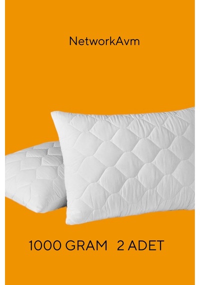 Kapitone Microfiber Boncuk Silikon & Elyaf Yastık 1000 Gram 2 Adet Beyaz