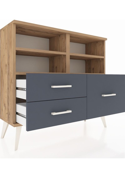 Arges Şifonyer 4 Raflı 3 Çekmeceli 88x30x80 Çam-çam/antrasit Çam/antrasit Arges Şifonyer 4 Raflı 3 Çekmeceli 88x30x80 Çam-çam/antrasit Çam/antrasit